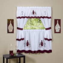 Cappuccino Embellished Cottage Window Curtain Set 